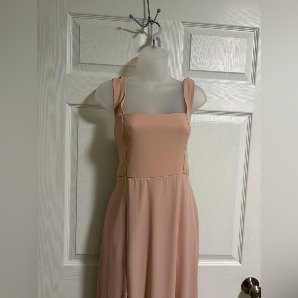 Show Me Your MUMU Blush Pink Tie-Shoulder Midi Dress - Picture 5 of 9